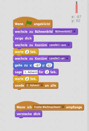 Beispiel Advent rechte Spalte, Screenshot Horst Sievert