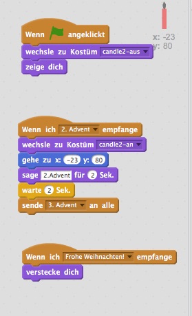 Beispiel Advent rechte Spalte, 2. Kerze Screenshot Horst Sievert