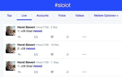 Daten von ThingSpeak bei Twitter, Foto HoSi