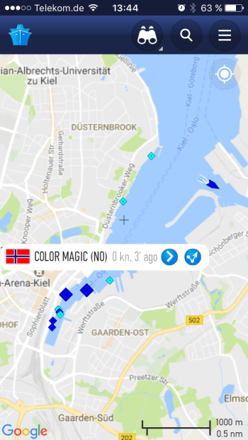 Screenshot App Marine Traffic
