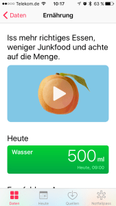 Screenshot Ernährung, Foto HoSi