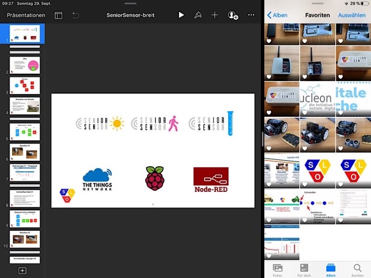 iPadOS Beispiel für Split View