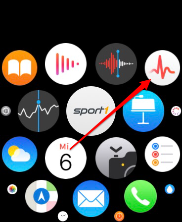 Startmenü der Apple Watch