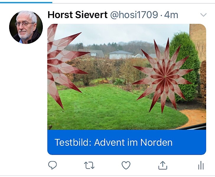 Tweet mit blauem Balken