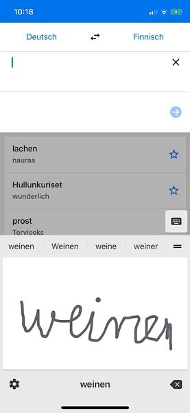 Übersetzen von Handschrift